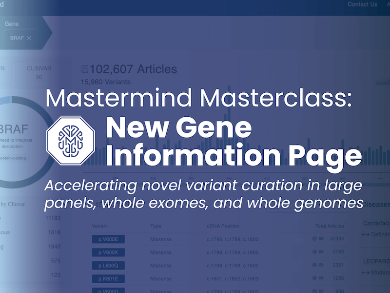 <h5><b>Mastermind Masterclass: Gene Information Page</h5> </b>
